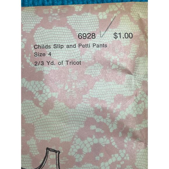 Delores of st. Paul Pattern childs slip petti pants shorts 1960s size 4 - Picture 2 of 3